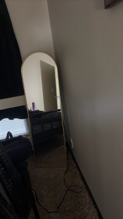 Golden Rim Standing Mirror