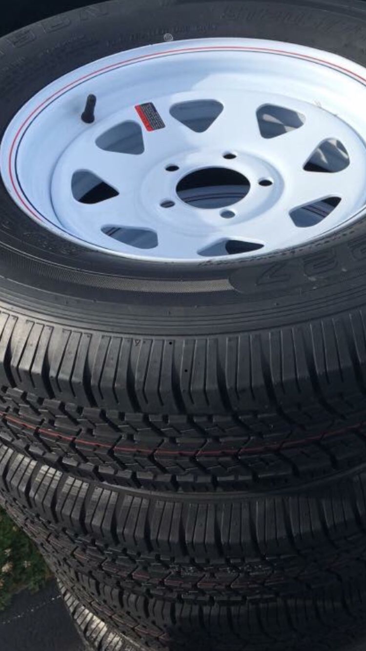 Brand new wheels and tires for trailers and campers