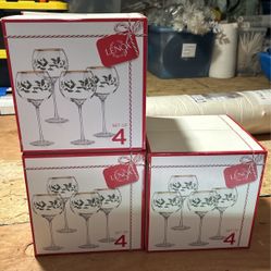 Lenox Christmas wine glasses- BRAND NEW NEVER USED. 