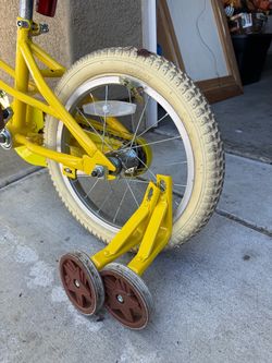 Yellow Kids Bike with Training Wheels
