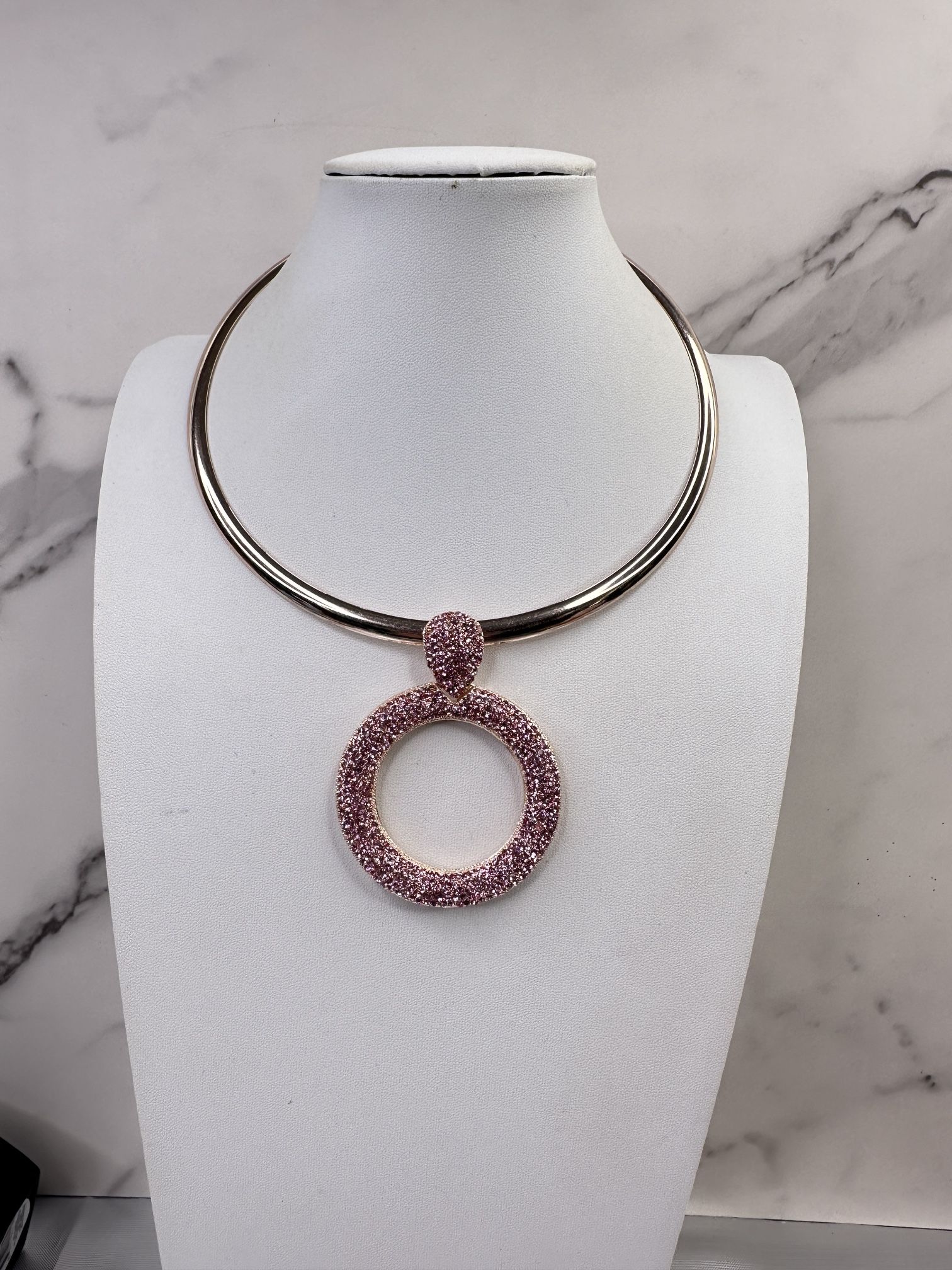 Pink Rhinestone Choker Chunky Pink Rhinestone Choker Pendant Necklace for Sale in Bushnell, FL ...