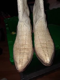 El Capitan Mens Albino Alligator Boots Size 28 for Sale in