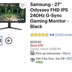 Samsung Odyssey FHD 240hz Gaming Monitor