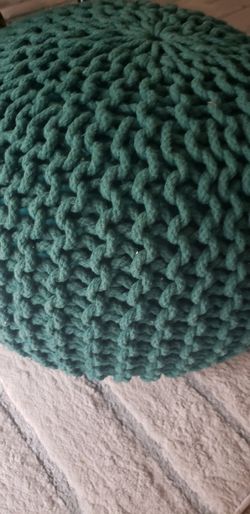 Round Pouf Sit Moroccan Aqua Round Pouf
