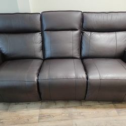 Power Leather Recliner Sofa