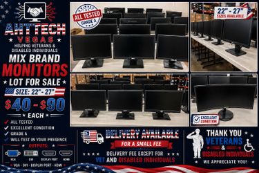 Mixed Brand Monitors for Sale Available Sizes: 22”, 23”, 24”, 27”