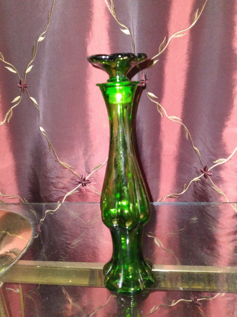 1970's Avon Emerald Green "Bud Vase" Perfume Bottle