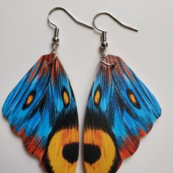 Blue and Orange Butterfly Earrings 