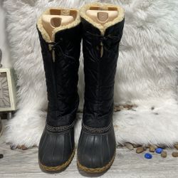 LL Bean Quilted Sherpa Lined Tall Duck Boots - Women's Size 8