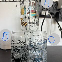 Fathers Day 16 oz Glass Beer Cups