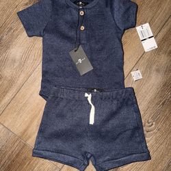 NEW 7 For All Mankind 2pc Baby Outfit