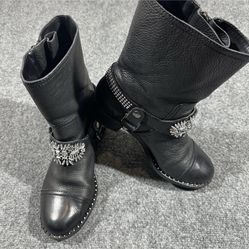 Fancy  Leather Boots Size 8