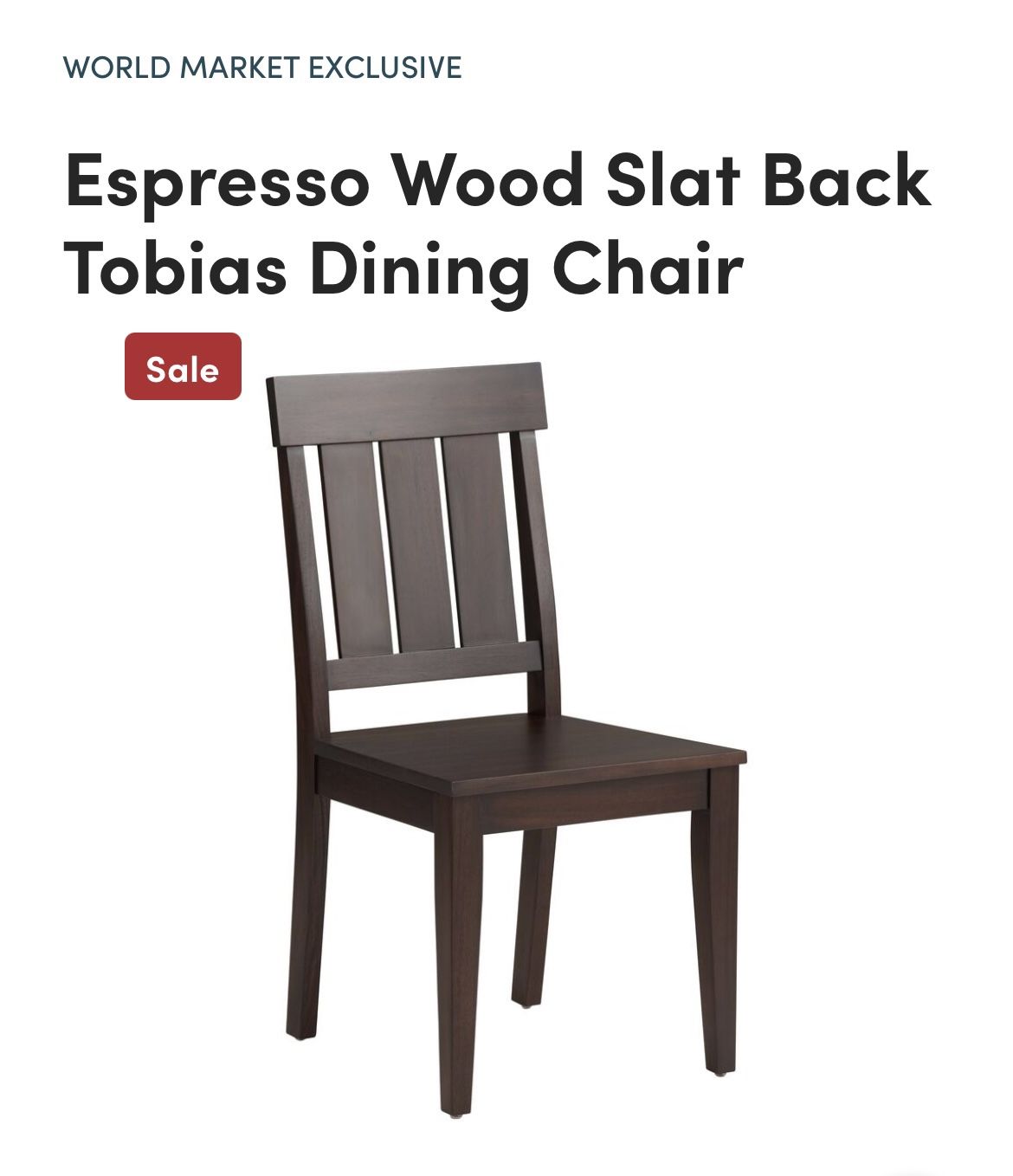 World Market Espresso Wood Tobias Dining Chairs ( Set of 2 )