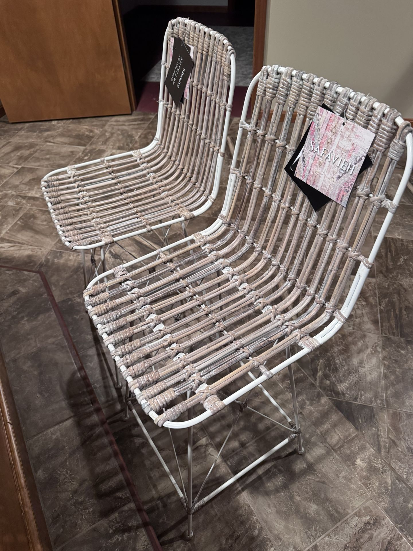 Brand new!!! Minerva Beige/White Wicker Counter Stool (Set of by SAFAVIEH