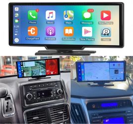 10.26" 2K Car Portable Wireless Apple CarPlay Android Auto Touch Screen Radio FM