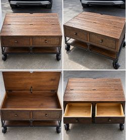 Restoration Hardware Coffee Table w Wheels