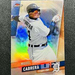2019 Topps Finest Baseball Miguel Cabrera Refractor Detroit Tigers 