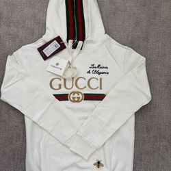 G.u.c.c.i Hoodie ( WHITE) . Size Small Medium Large Xl And 2xl