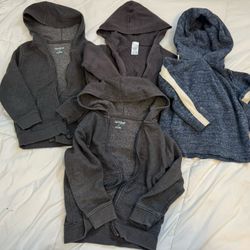 Lot of 4 Zip Up Jackets & Pullover Sweatshirt Size 4T
