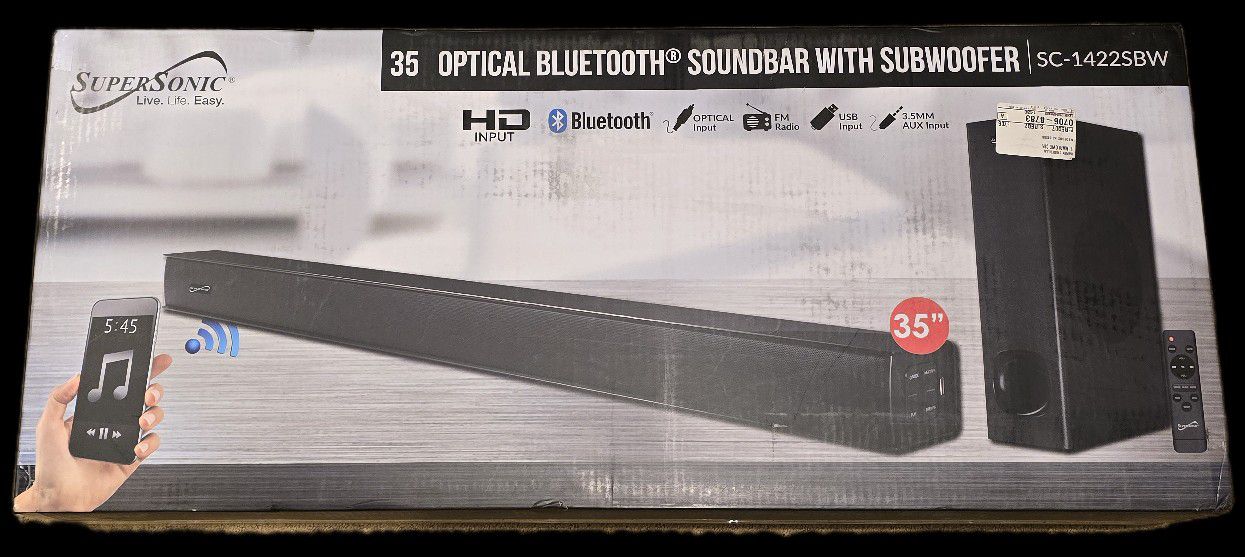 35" Optical Bluetooth Sound bar with Subwoofer