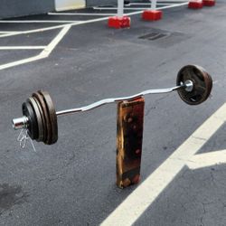 New Bar X curl Bar + Used 50 Pounds Weights+ New Pair Collars

Delivery for extra