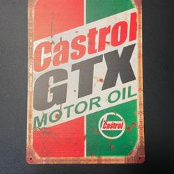Castrol GTX Motor Oil 8 x 12 Novelty Metal Sign 