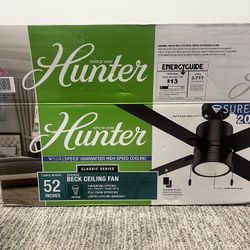 NEW Matte Black Hunter Fan