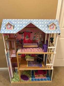 KidKraft 4-Ft Wooden Dollhouse with Elevator + Furniture