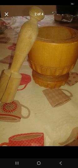 Vintage wood motar