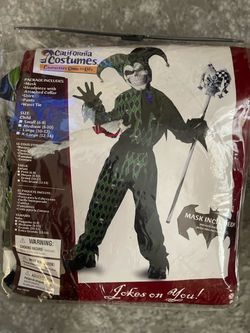 California Costumes Kids Evil Jester Halloween Costume size large 10-12