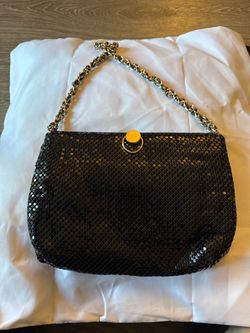 Black Metal Mesh Chain Strap Handbag
