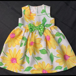 Bonnie Baby toddler girl size 18 month colorful vibrant floral dress with polka dot bow - perfect for Easter - worn once like new