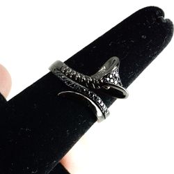 Blackened 925 Sterling Silver Cobra Ring