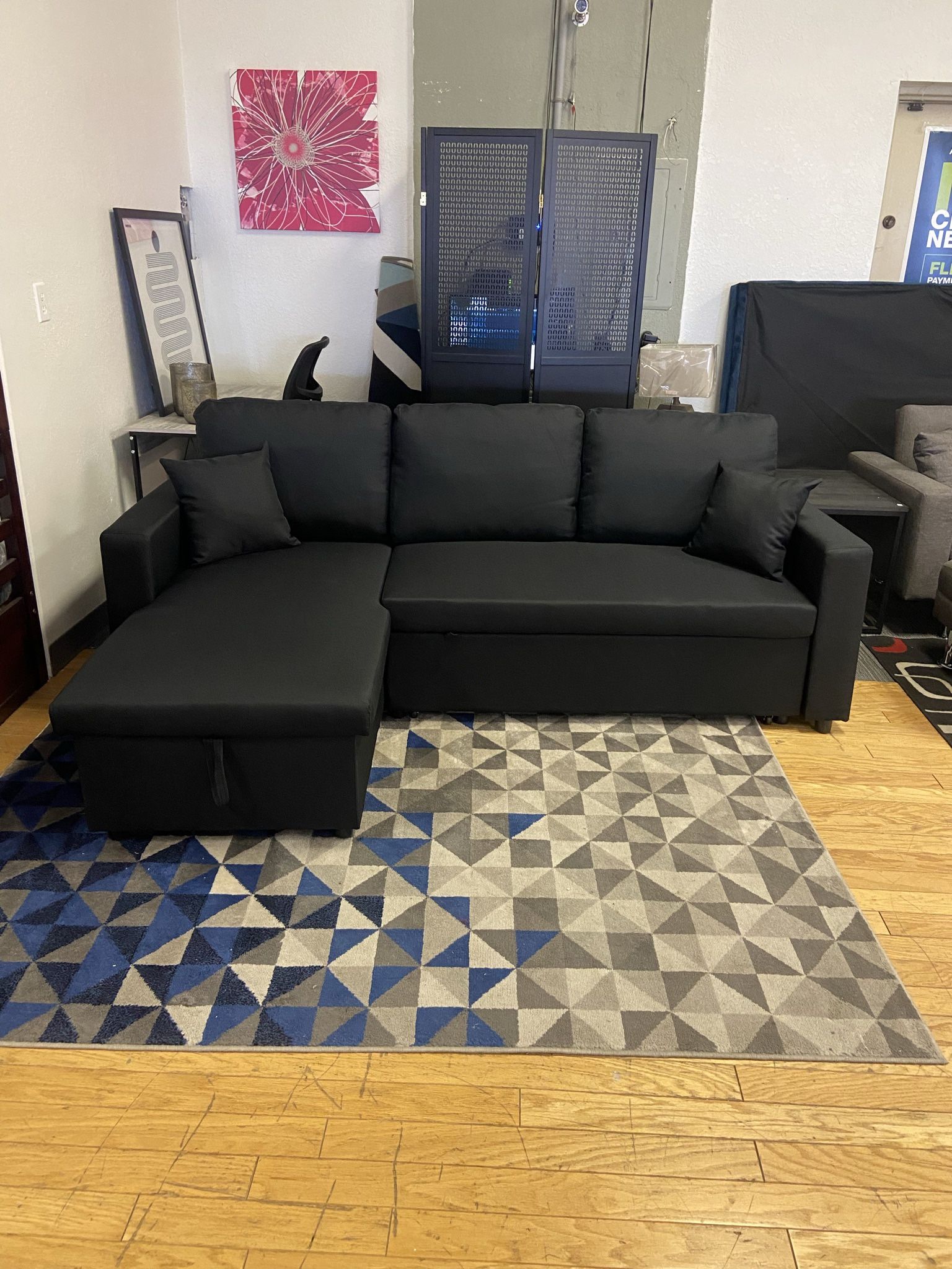 Black Sleeper Sofa With Storage