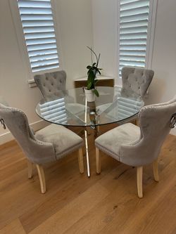 Glass dining table and 4 chairs