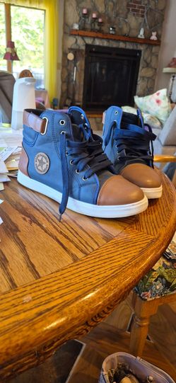 Sport Fashion High-Top Sneakers Blue Brown