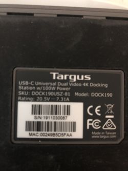 Targus USB C Docking Station (4K)