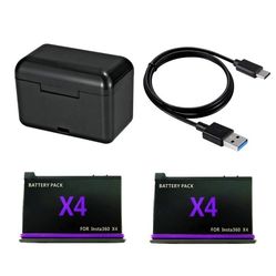 Insta360 X4 Batteries (2) And Fast Charger Kit