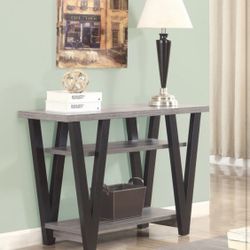 V Shaped Table Black & Antique Grey 