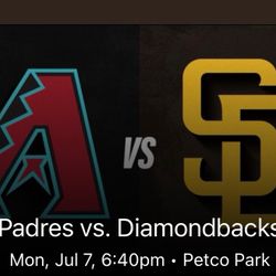 Padres Game Monday July 7th  6:40pm San Diego