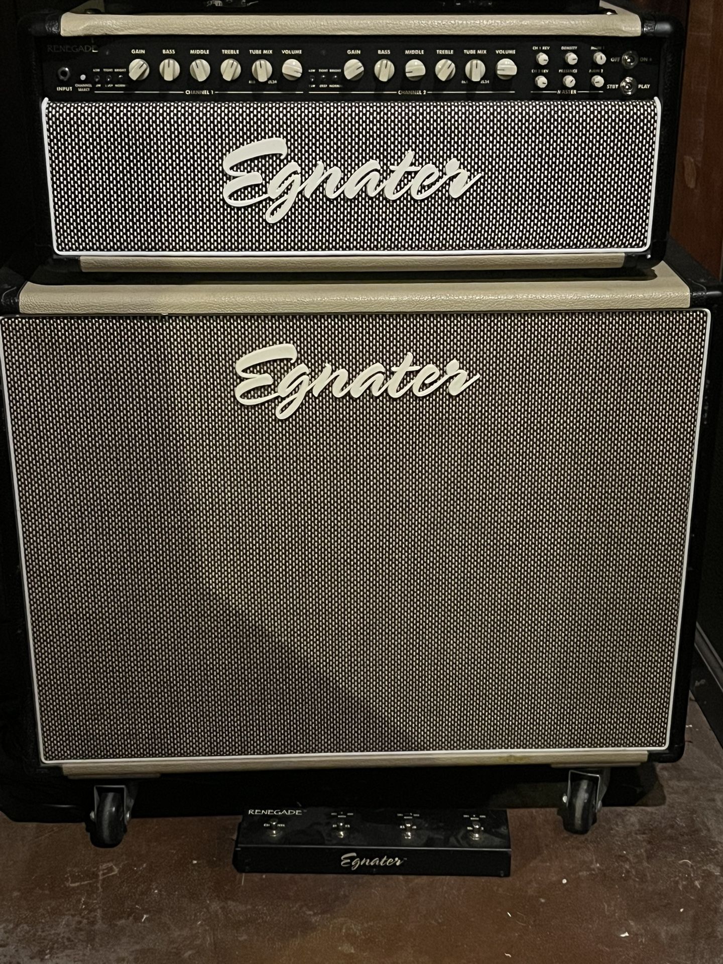 65/18 Watt Renegade Head W/ 212 Celestion Loaded Matching Cabinet On Wheels