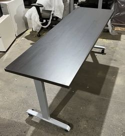 72" Mobile Training Table – Dark Espresso Top & Rolling Steel Base