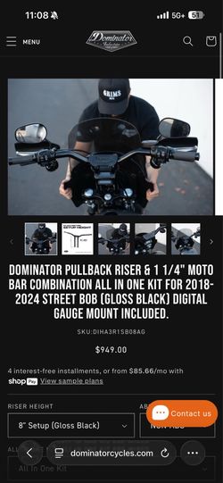 Street bob handle bars / risers (DOMINATOR )