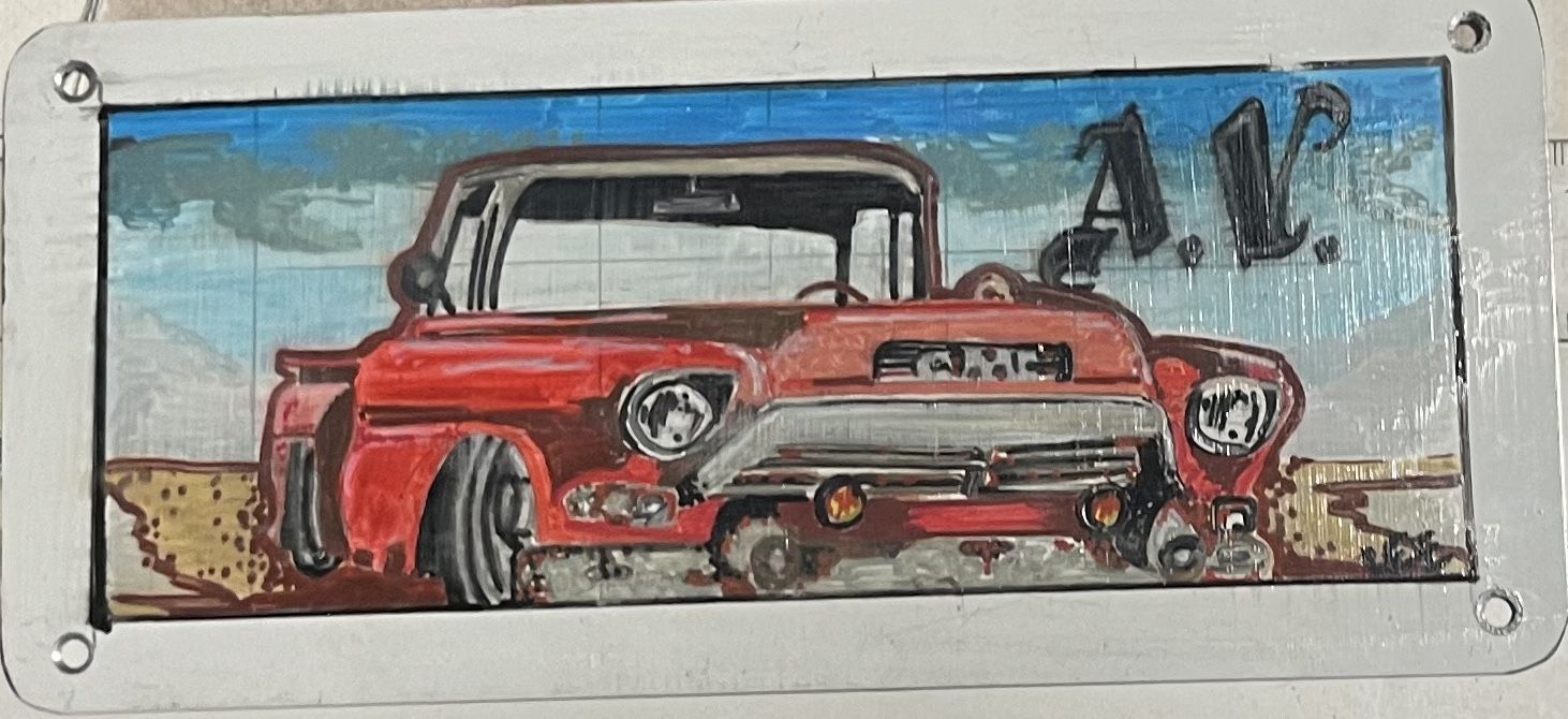 4x9 Placard Of A GMC Truck, Art Work By LEE