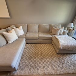Living Spaces Bone/Beige Sectional 