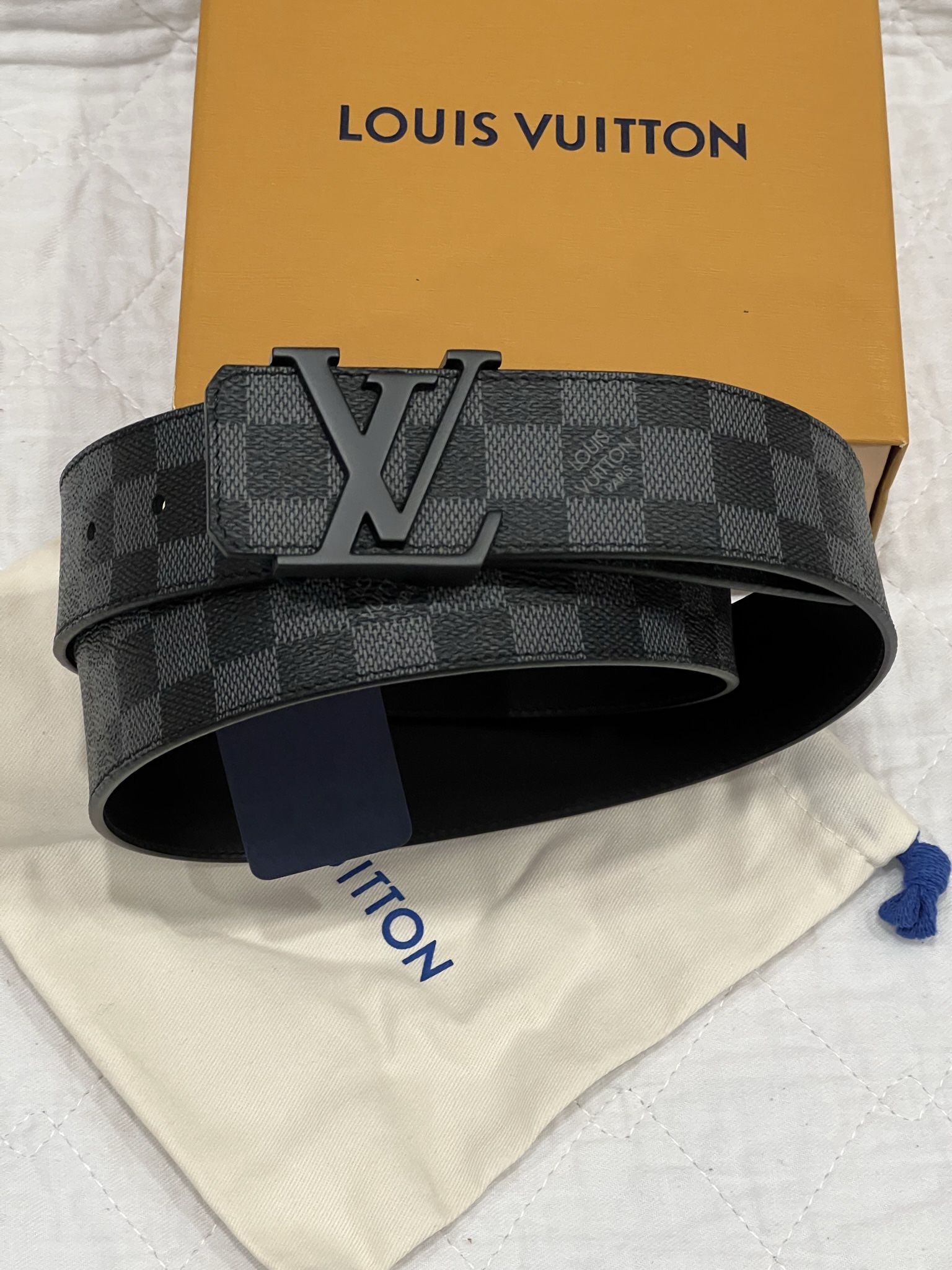 Mens Louis Vuitton Belt Black Damier LV Belt NEW for Sale in