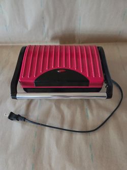 Electric Countertop Panini Press Grill - Red Sandwich Maker