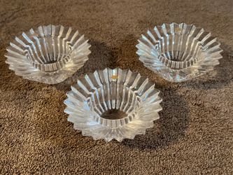 Vintage Mikasa Studio Nova Crystal Candle Holders - Set of 3