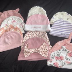 Baby Girl Bibs, Socks And Beanies Bundle 