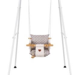 G TALECO GEAR  Swing Sets for Outside, Baby Swing Outdoor with Canvas Cushion Seat, Toddler Swing for Girl/Boy, Age 6-24 months, White (6)